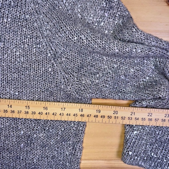 Eileen Fisher Sweater Womens Medium Karma Shimmer Metallic Silver Linen Blend